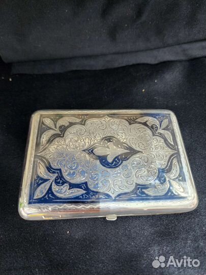 Портсигар серебряный 875 проба кубачи