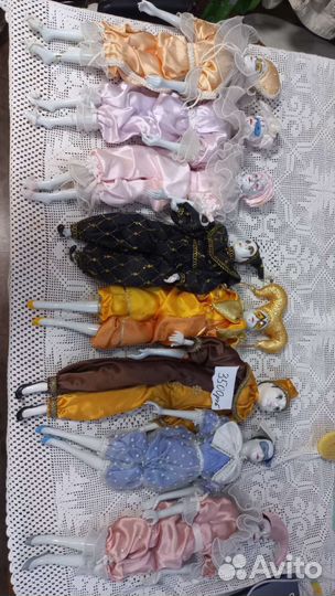 Куклы-арлекины из керамической глазури