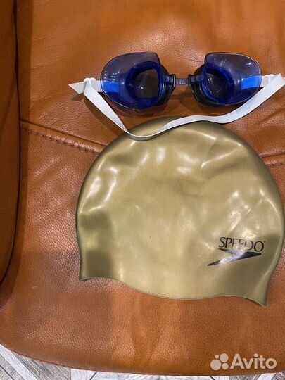 Очки и шапочка для плавания детские