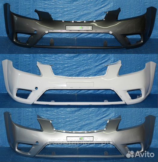 Бампер передний kia rio серый