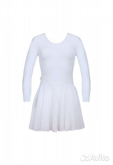 Купальник белый гимнастический с юбкой Г 3.03