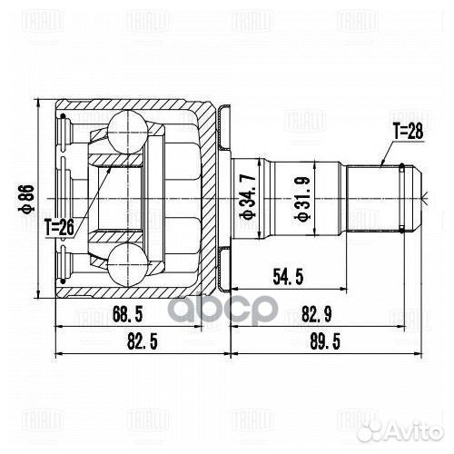 Шрус для а/м Mitsubishi Pajero Sport (98) 2.5d