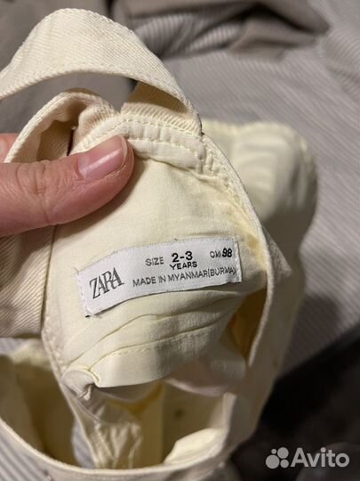 Джинсовый сарафан zara для девочки 98