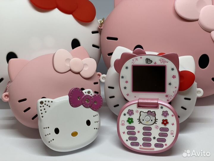 Телефон hello kitty на англ.яз Белый