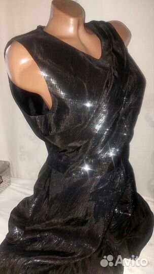 Вечернее блестящее платье серебро Англия р.46-48