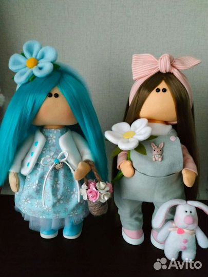 Интерьерные текстильные куколки ручной работы