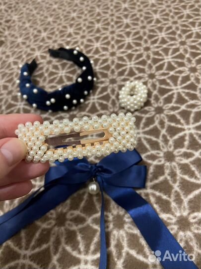 Заколки,ободок,резинка.Цена за все