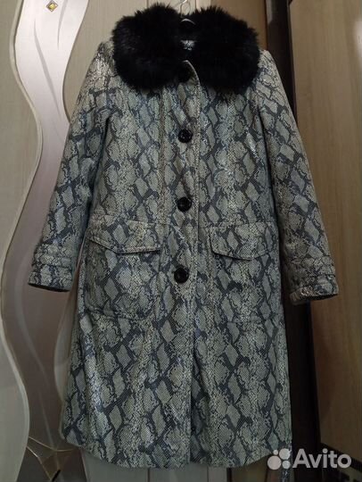 Пальто принт змеиная кожа