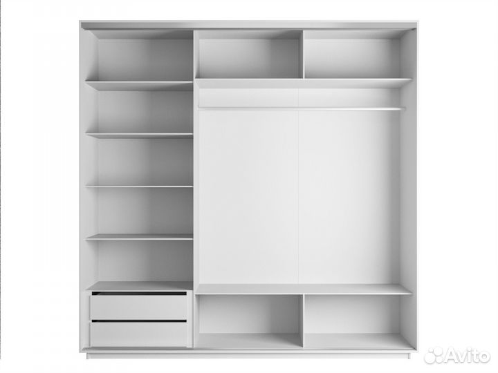 Шкаф купе белый с зеркалами