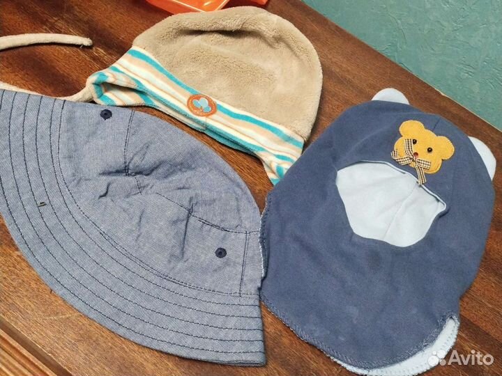 Шапки пакетом на мальчика 3-6 месяцев