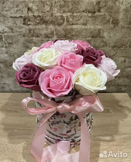 Розы из мыла букеты в коробке