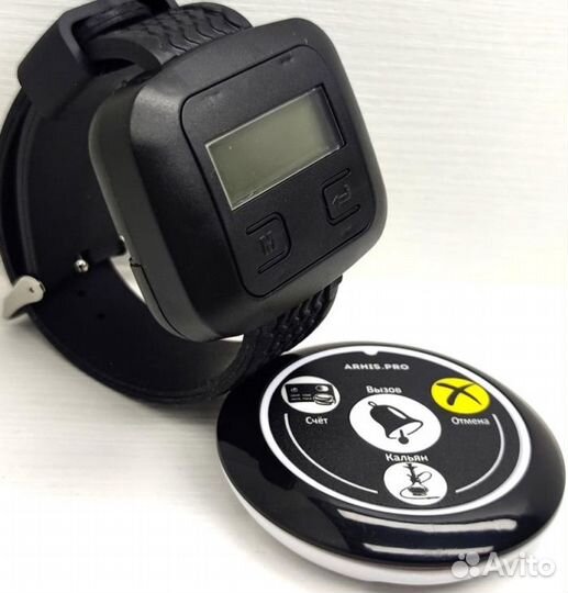 Кнопка вызова официанта и часы-пейджер Эконом