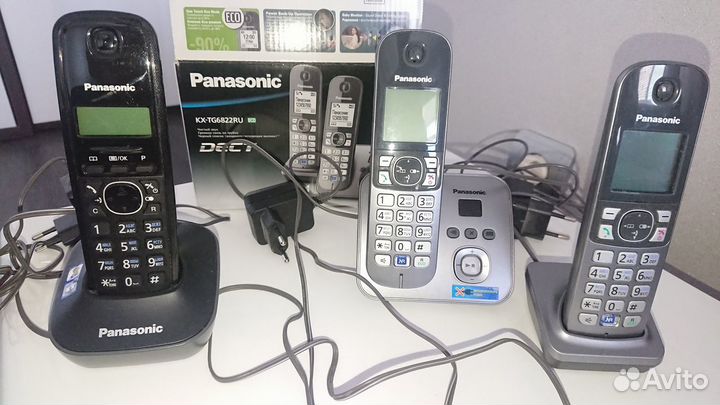 Panasonic два комплекта домашнего радио телефона
