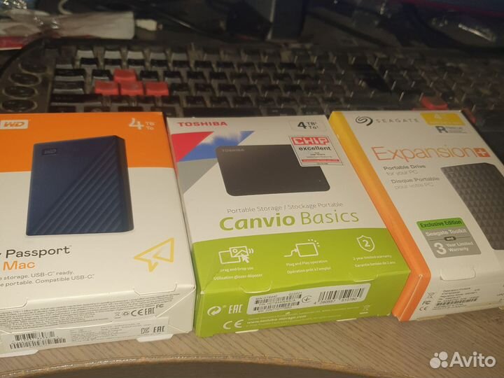 Внешние новые и бу диски 1,2,4,5Тб Seagate,WD