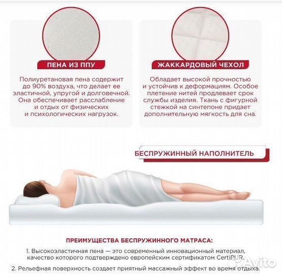 Матрас беспружинный новый. Доставка. Все размеры