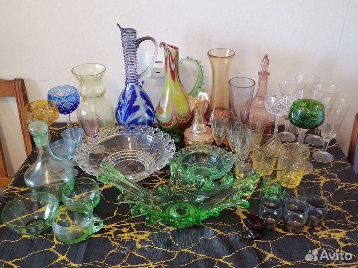 Винтажное цветное стекло СССР