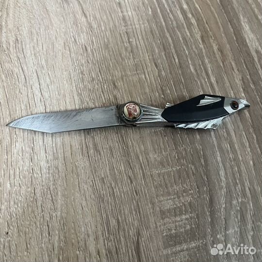 Нож раскладной рыбка СССР черный