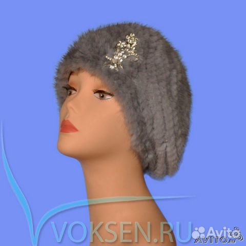 Шапка из норки вязанная