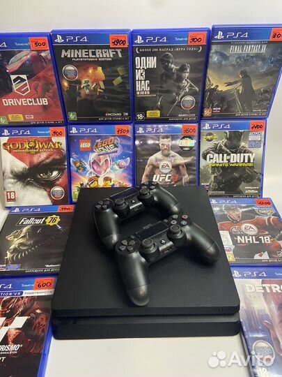 Sony playstation 4 slim 500gb + 2 геймпада