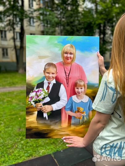 Портрет по фото, печать на холсте