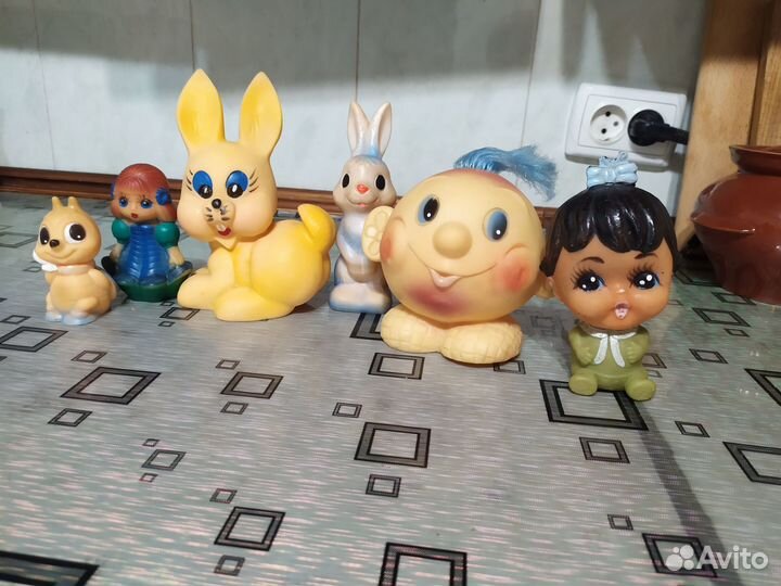 Детские игрушки СССР резиновые разные лошади овцы