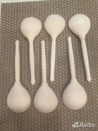 Ложка и матрёшка деревянные некрашеные