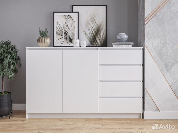 Белый широкий тумба Комод под телевизор как IKEA