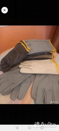 Перчатки рабочие кожаные