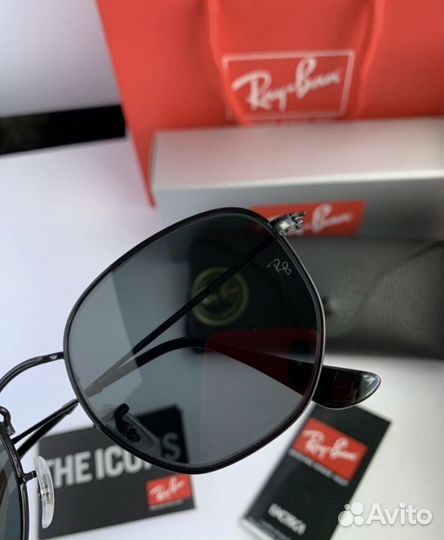 Очки ray ban hexagonal 54 черные