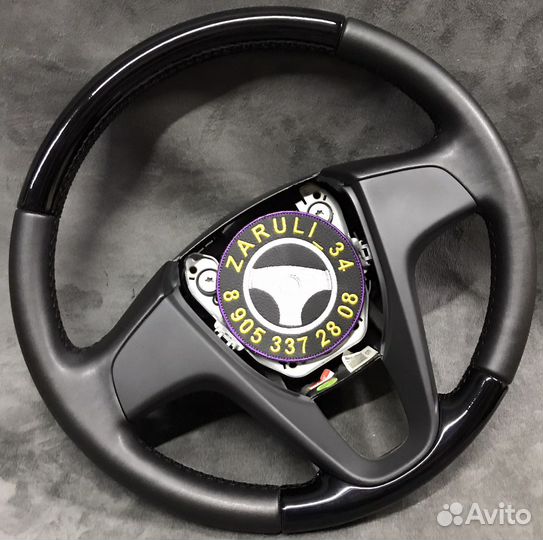 Руль hyundai solaris черный лак