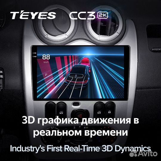 Магнитола Teyes CC3 2K 3/32 Renault Logan