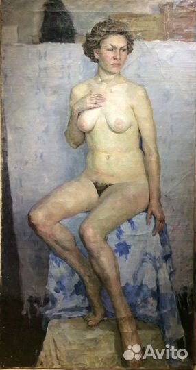 Картина маслом. Позирующая модель. 1950-е гг