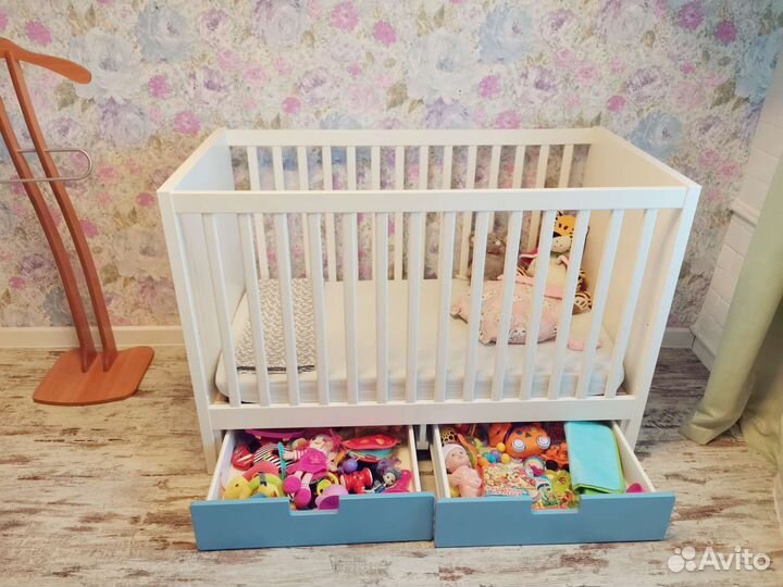 Детская кроватка IKEA Стува с ящиками