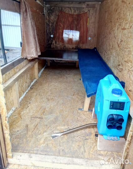 Жилой модуль с отопителем, в прицеп