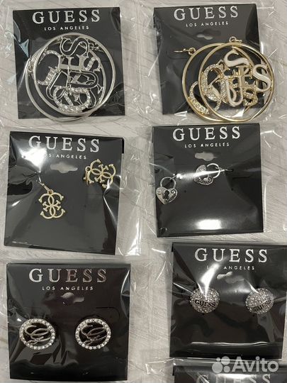 Серьги,браслеты, подвески с цепью guess
