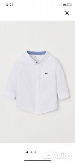 Хлопковая белая рубашка для мальчика