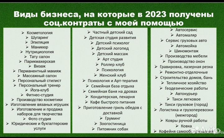 Бизнес план для соцконтракта