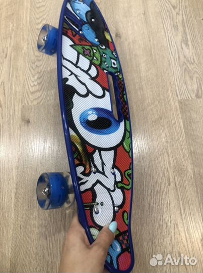 Скейт Борд Пенниборд с ручкой Пениборд Миникруизер