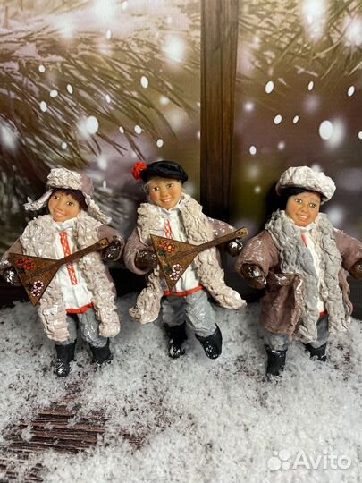 Ватные елочные игрушки