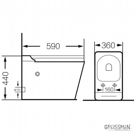 Унитаз Grossman GR-PR-5501impuls приставной для до