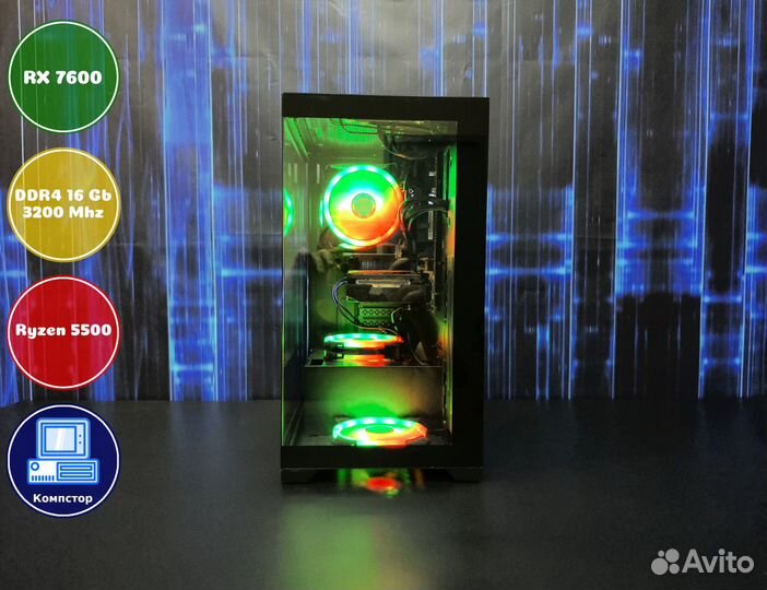 Системный блок AMD5500-RX7600-16DDR4-BHG936851-A520