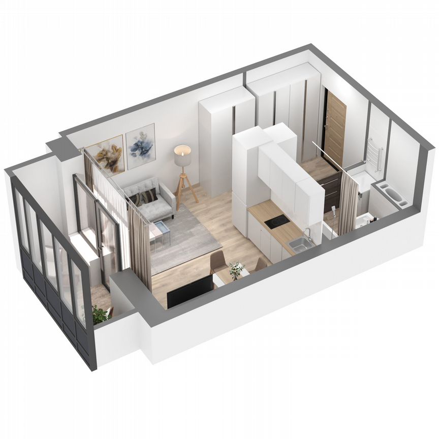 Квартира-студия, 26,8 м², 2/23 эт.