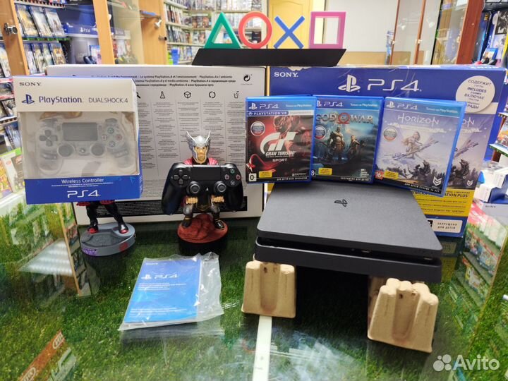 Sony PS4 Slim 1TB(2208) 2 Джоя/50+Игр еа/3 Диска