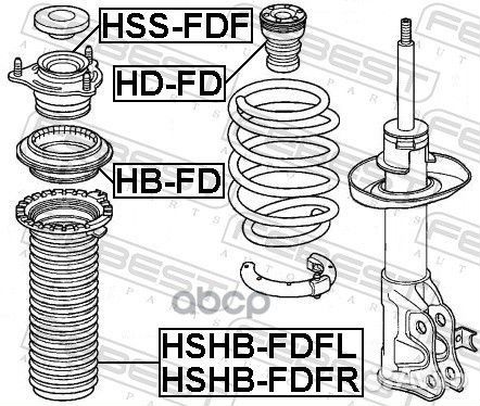 Пыльник переднего амортизатора hshbfdfl Febest