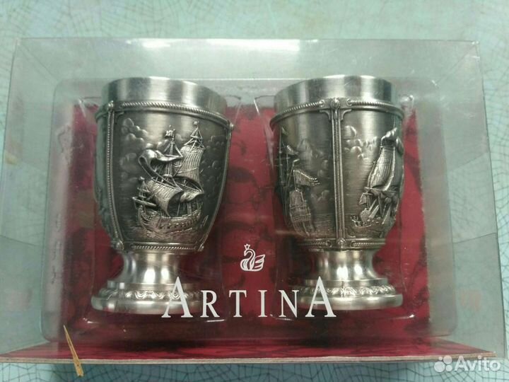 Рюмки 2 шт олово, Германия, Новые