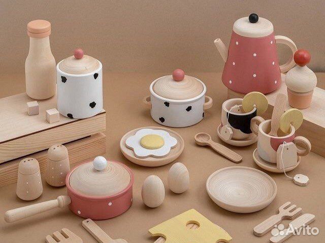 Деревянная посудка чайный набор kookoonek