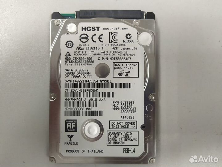 Жесткий диск для ноутбука hgst 2.5