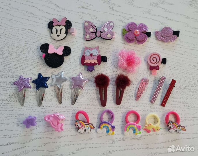 Заколочки,резиночки,радужные прядки для волос