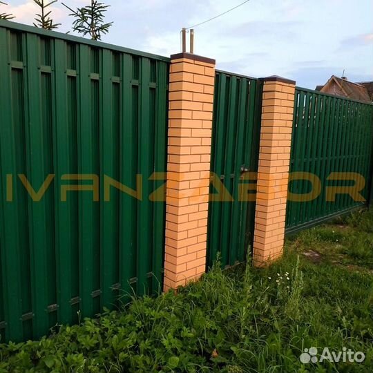 Забор из двухстороннего евроштакетника в Пучеже