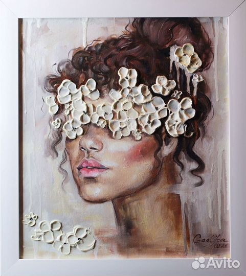 Интерьерная картина портрет ручная работа